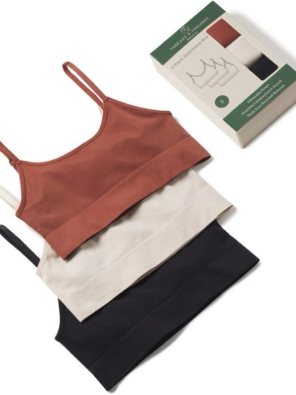 Threads 4 Thought ReActive Deja 3 Pack Seamless Bra - Small
